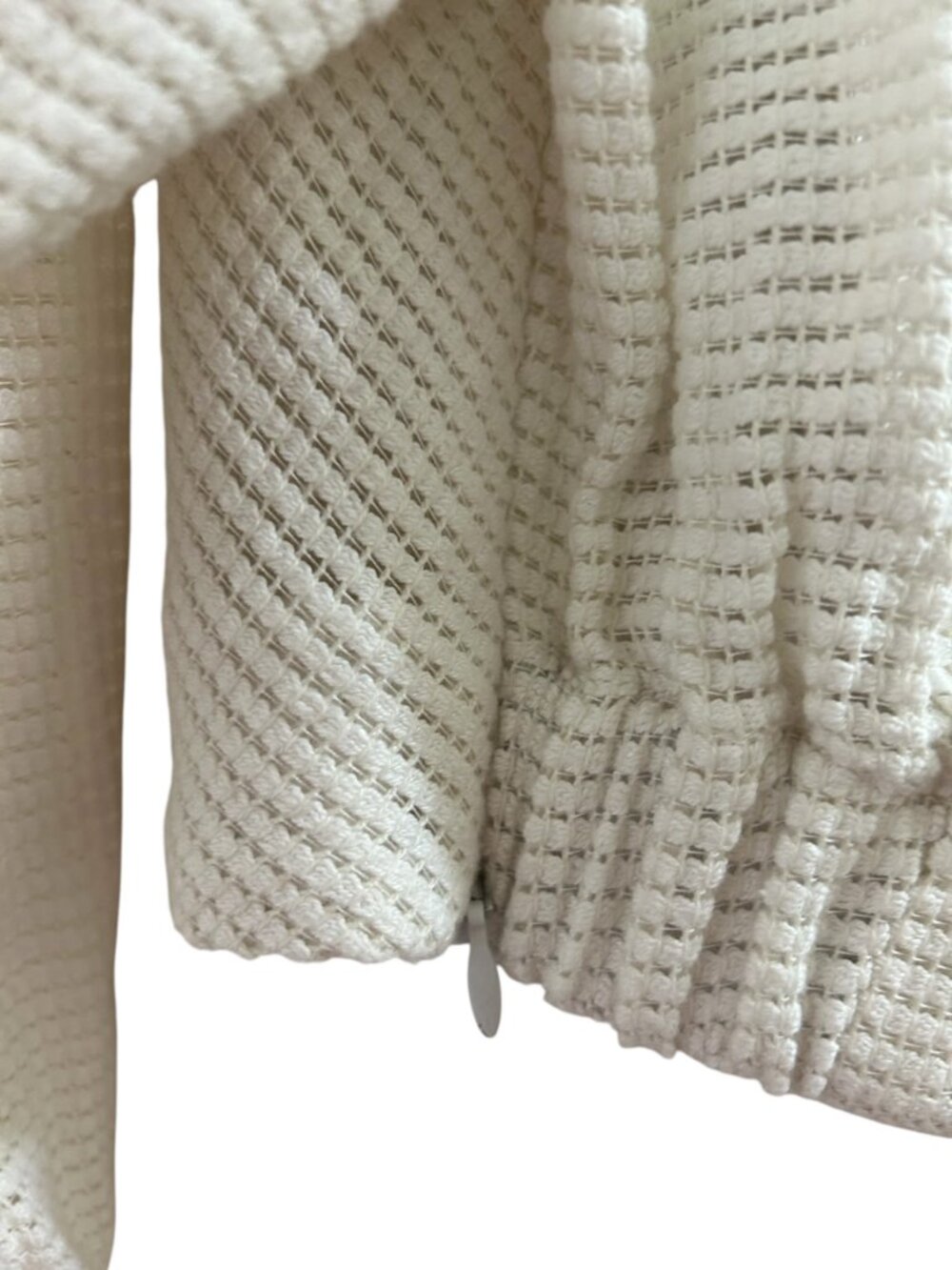 Zara White Waffle Knit Twist Front Crop Top Size Medium - Picture 4 of 11